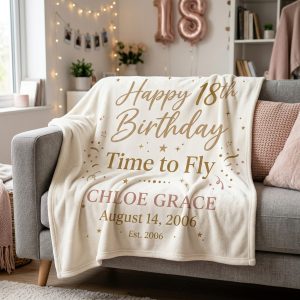 18th Birthday Milestone Keepsake Fleece Blanket