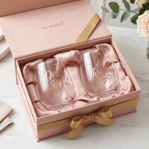Dirty 30 & Thriving Crystal Wine Glasses Set