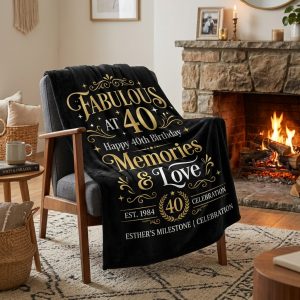 Fabulous at 40 Milestone Keepsake Blanket