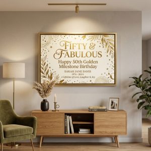 50th Golden Milestone Framed Gallery Canvas