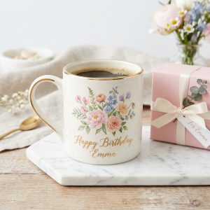 Personalized Birth Month Flower Mug