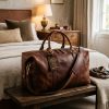 Personalized Italian Full Grain Leather Duffle Bag