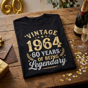 Vintage 1964 60th Birthday Foil Graphic T Shirt