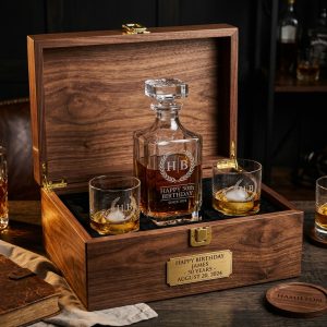 Custom Engraved Birthday Whiskey Decanter Set