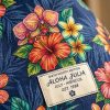 Personalized Birth Month Floral Hawaiian Resort Shirt Close-Up Detail