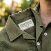 Tropical Botanical 40th Birthday Hawaiian Camp Shirt Close-Up Detail