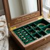 Personalized Birth Month Flower Botanical Hardwood Jewelry Box Close-Up Detail