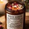 Botanical Aromatherapy Amber Glass Birthday Candle Duo Set Close-Up Detail