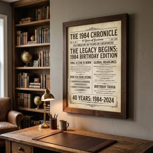 The 1984 Chronicle 40th Milestone Wood Framed Canvas