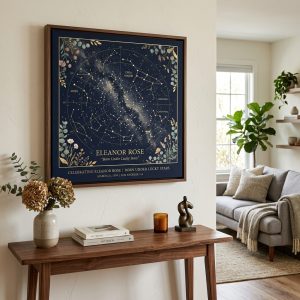 Personalized Milestone Celestial Constellation Framed Canvas