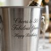 Personalized Milestone Brass & Stainless Steel Champagne Chiller Close-Up Detail