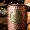 Vintage Hand-Hammered Pure Copper Moscow Mule Mugs Set of 4 Close-Up Detail