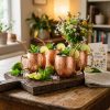 Vintage Hand-Hammered Pure Copper Moscow Mule Mugs Set of 4