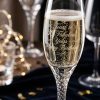 Gold-Rimmed Hand-Blown Crystal Champagne Flutes Set Close-Up Detail