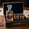 Milestone Birthday European Crystal Decanter & 2-Glass Gift Set