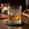 Vintage 1974 Dad Whiskey Glass Set with Slate Coaster