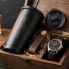 The Gentleman's Milestone Tumbler and Leather Key Organizer Detail