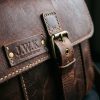 Executive Full-Grain Leather Birthday Attache & Laptop Bag Close-Up Detail