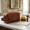 Personalized Full-Grain Leather Travel Toiletry Dopp Kit