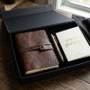 Personalized Leather Birthday Journal & Solid Brass Pen Gift Set