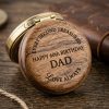 Handcrafted Sandalwood & Gunmetal Stainless Birthday Watch Close-Up Detail