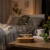 Custom Celestial Star Map Optical Acrylic & Solid Oak LED Lamp