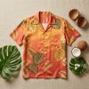Sunset Hibiscus Golden 50th Silk Aloha Shirt