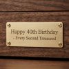 Handcrafted Solid Walnut Milestone Birthday Keepsake Memory Box Close-Up Detail