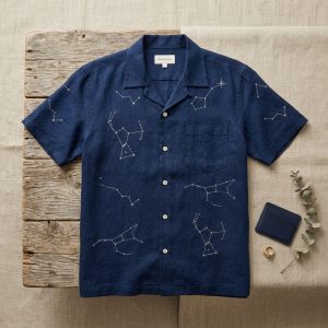 Celestial Constellation Zodiac Linen Birthday Shirt
